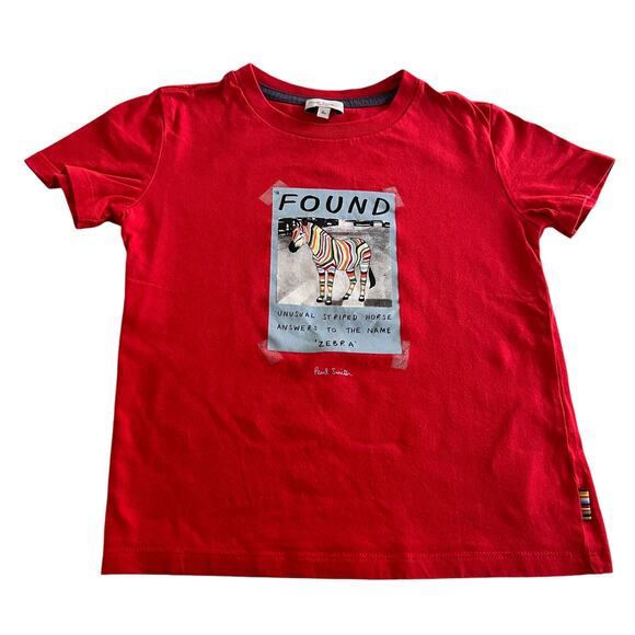 Paul Smith Jr. Boys Red Graphic T-Shirt - Size 2 - Picture 1 of 4